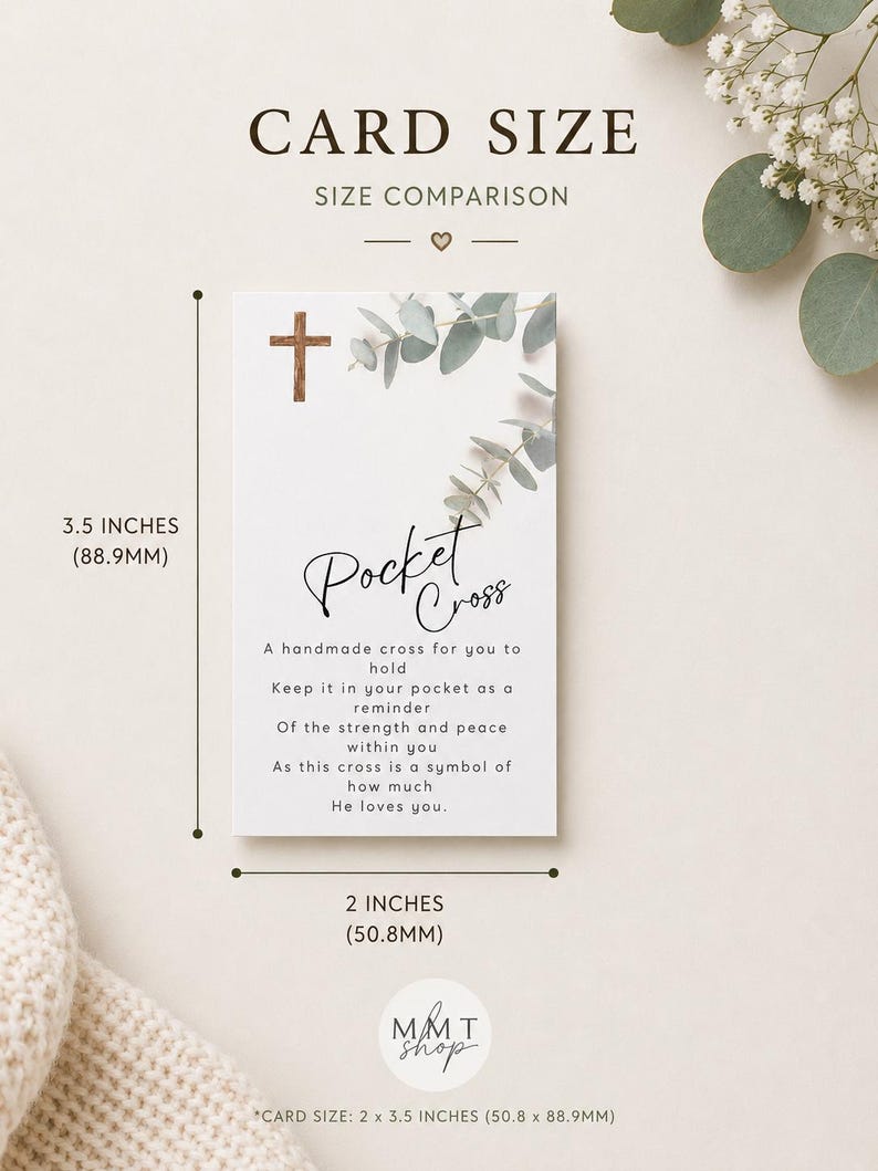 Christian Sympathy Gift, Pocket Cross with Card, Thinking of You Gift for Friend, Bereavement Gift, Memorial Keepsake for Loss of Loved One image 8