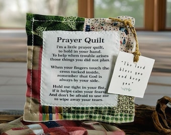 Prayer Quilt, Gift for Friend Sympathy Gift for Loss, Quilt Square, Handmade Quilt, Prayer Cloth, Christian Gift, Christian Retreat Favors