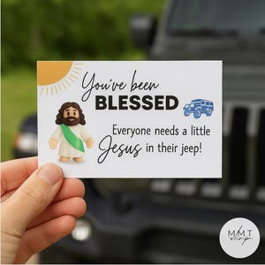 Little Jesus Car Blessing | Faith-Based Mini Figurine Gift | You’ve Been Blessed Card | Fun Gift for Drivers & Friends