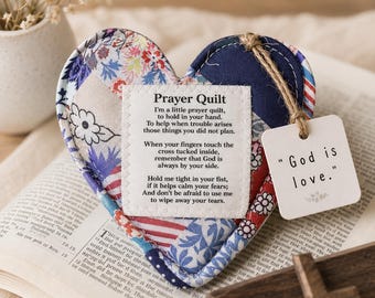 Gebedsquilt, sympathiecadeau, christelijke aanmoediging, troost bij verdriet, gunst kerkdienst, zendingsreiscadeau, zakgeloof aandenken