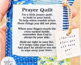 Prayer Quilt with Cross Inside, Loss of Loved one gift, Praying for You, Mini Prayer Quilt Comfort Gift