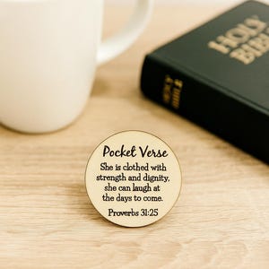 Christian Encouragement Gift Custom or Set of 3 Bible Verse Tokens Small Faith Gift for Women Scripture Coin for Grief or Retreat Favor