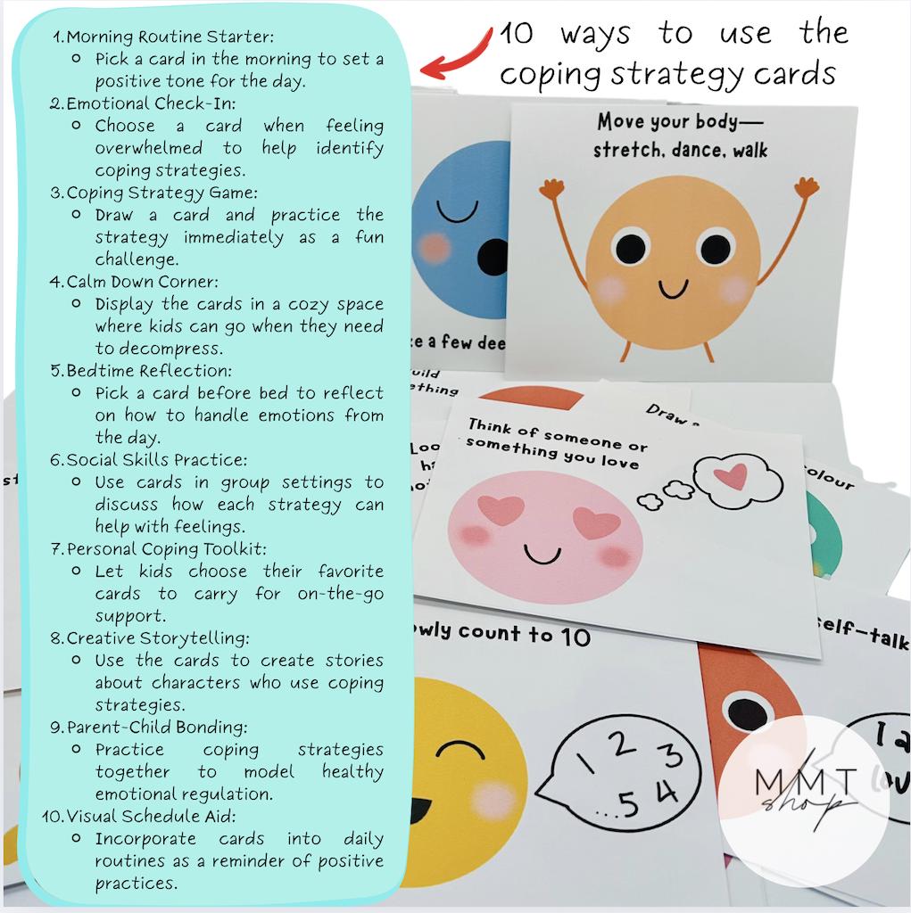 Coping Strategy Cards for Kids Anxiety Fidget Bracelet for Kids Coping ...