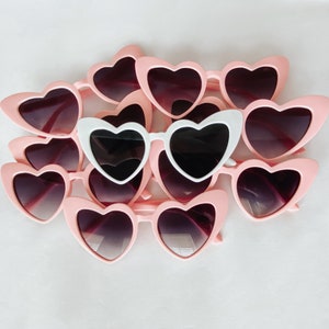 Bachelorette party heart Sunglasses, White Pink Black Heart Sunglasses, Barbie glasses, valentines day glasses, bridal shower