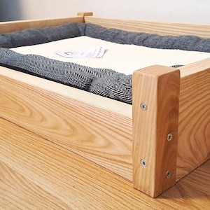 Dog bed. Wooden Dog bed. Solid ash bed. Natural ash bed. Hand made.