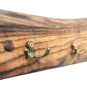Handmade Rustic Oak Coat Rack: Chunky Wooden Hallway Hanger