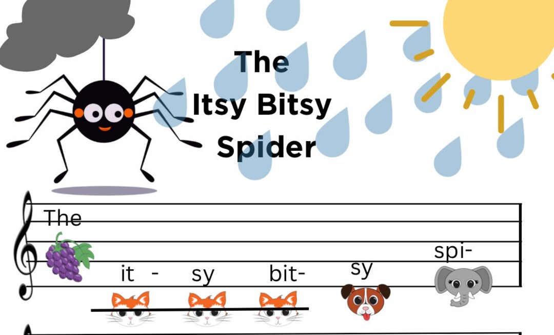 Incy Wincy Spider song sheet (SB10810) - SparkleBox