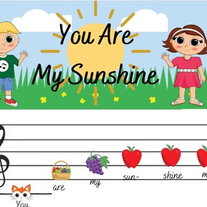 You Are My Sunshine | 1 Digital Download | Beginner Kids Piano Music