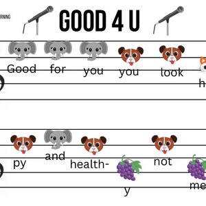 Bueno 4 U / Actividad musical infantil Partituras / 1 Descarga Digital