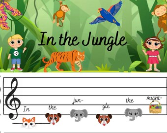 イン・ザ・ジャングル楽譜 | 1 デジタルダウンロード | ピアノ初心者