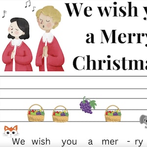 Les deseamos una Feliz Navidad / Partituras de piano fáciles para principiantes para niños / Actividad navideña / Descarga digital instantánea