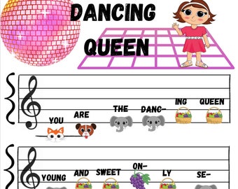 Dancing Queen | 1 Digital Download | Beginner Piano Sheet Music