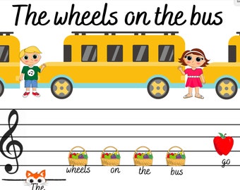 Wheels on the Bus | Easy Sheet Music | Beginner Piano