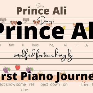 Partitura de piano de Prince Ali para niños / 1 descarga digital instantánea