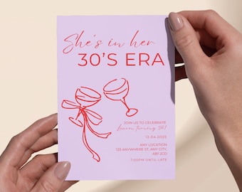 30th Birthday Invitation Digital Download | In her 30’s Era Birthday Party Invitation | Customisable | 30th Birthday Printable Invite