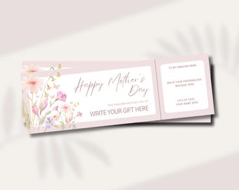 Regalo para el Día de la Madre: Entrada digital para evento / Regalo de descarga digital / Entrada editable para brunch en un spa / Regalo imprimible para el Día de la Madre