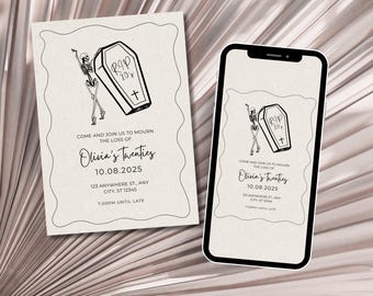 RIP 20’s 30th Birthday Invitation Digital Download | Editable 30th Birthday Party Invitation | Customisable | 30th Birthday Printable Invite