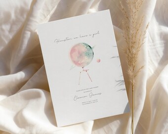 Space Baby Shower Invitation, Outer Space Invite, Baby Sprinkle Template, Editable Instant Download