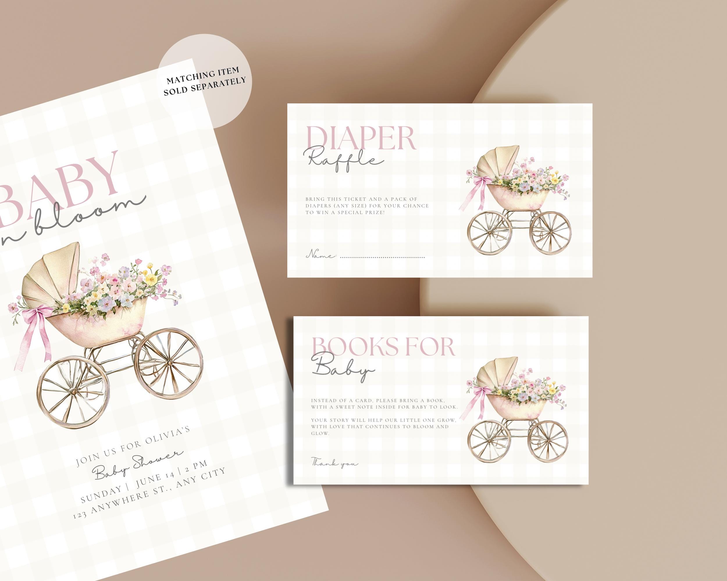 Baby in Bloom Baby Diaper Raffle Card, Books for Baby, Diaper Raffle ...
