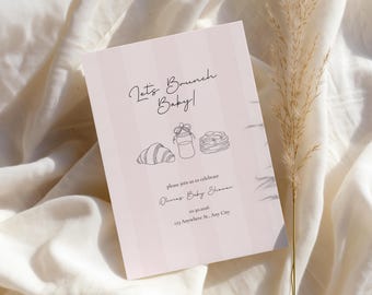 Baby Shower Brunch Invite, Let’s Brunch Baby, Brunch Baby Shower Template, Editable Instant Download