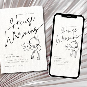 House Warming Party Invitation Digital Download | Editable New House Editable Invitation | Customisable Canva Template Invite