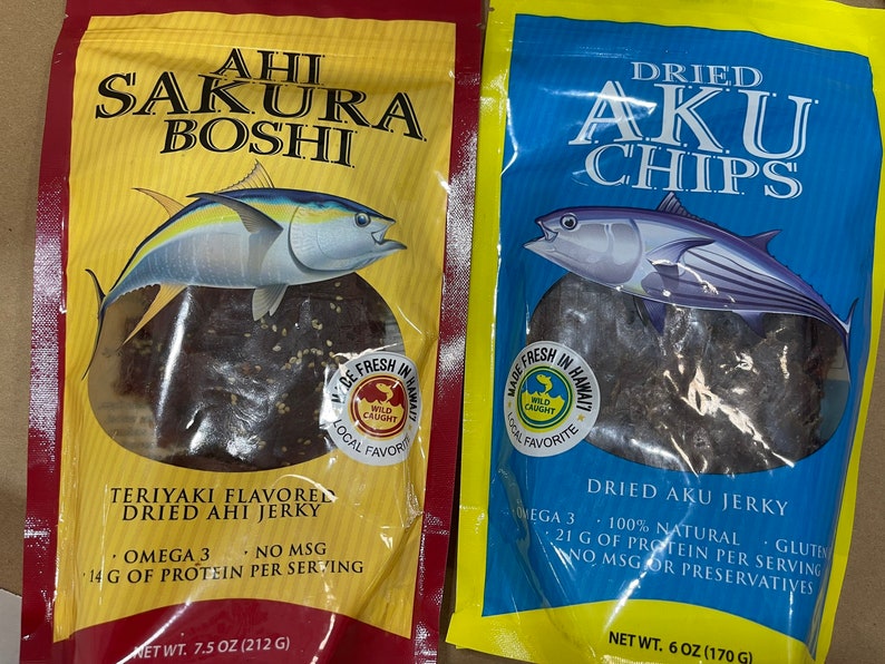 Hawaiian Ahi Sakura Boshi Teriyaki Flavored Jerky 7.5oz Etsy UK
