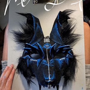 custom commission signature series meet Luna a Therian mask, coyote mask, wolf mask, mythical dragon mask