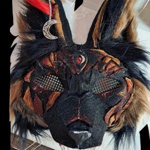 therian mask black wolf