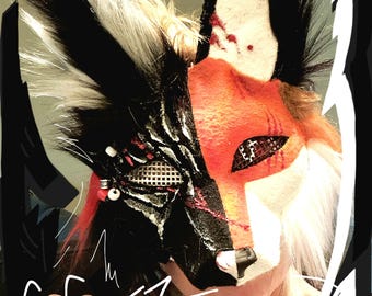 Custom Therian Masks Choose YOUR animal mask (Cross Fox, Wolf, Coyote, Cat) Handmade Keepsake Gift Cosplay mask Fursuit Pride Nature Forest