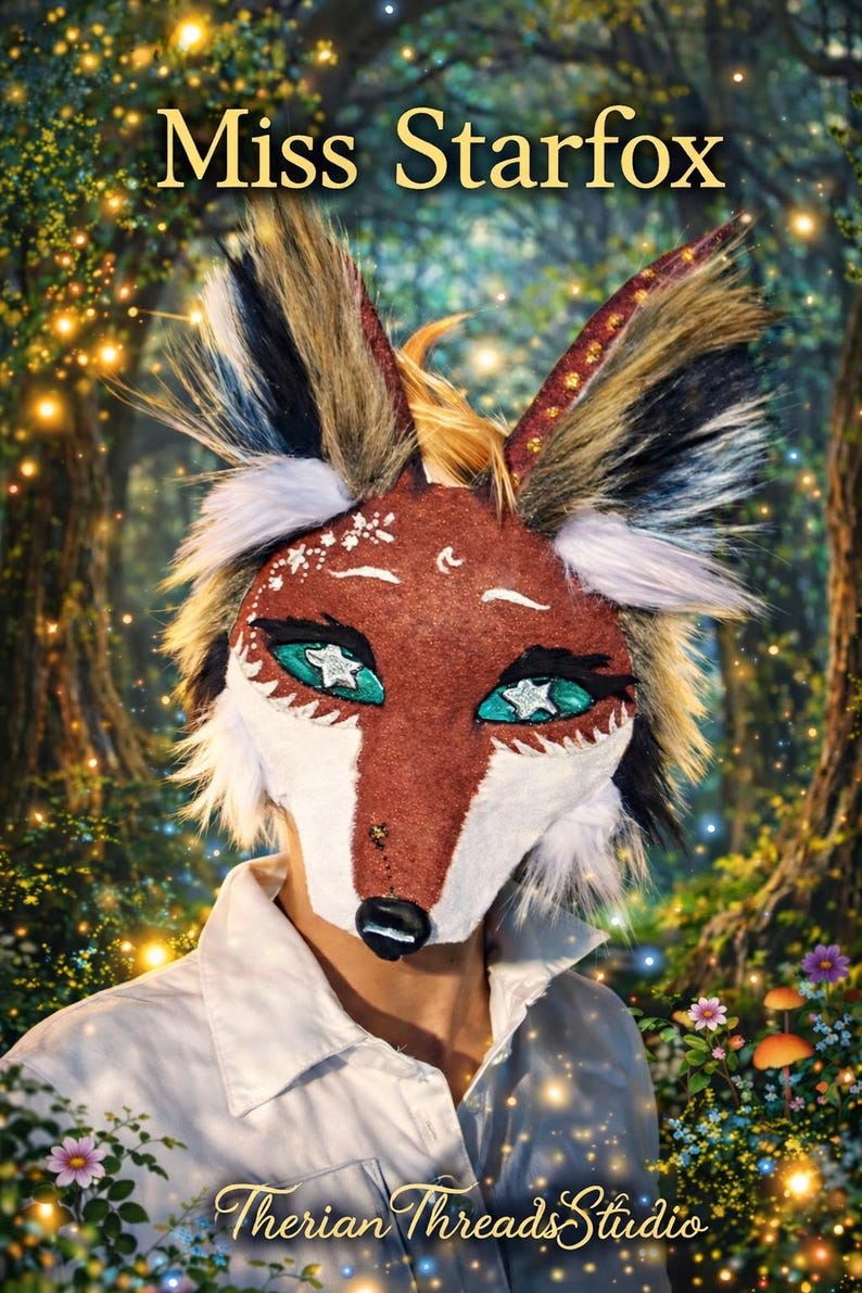 Custom Fox Therian Mask, Adopt Today Choose YOUR Animal - Cosplay Mask ...