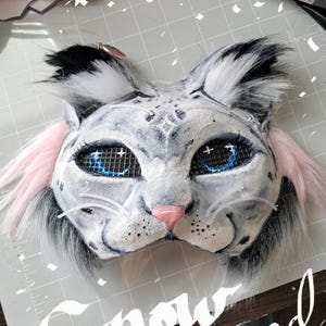snow leopard therian mask by therianthreadsstudio