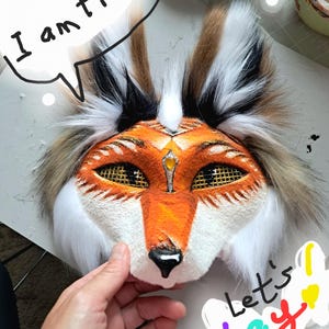 Handgjorda specialanpassade Therian-masker – Forest Therian Foxy Fox-mask, Glad hare, Frolic Coyote, Varg, Katter, Cosplay-minnessak, presentdräkt