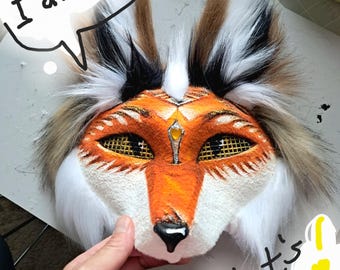 Handmade Custom Therian Masks – Forest Therian Foxy Fox mask, Happy Hare, Frolic Coyote, Wolf, Cats, Cosplay Keepsake Gift Costume