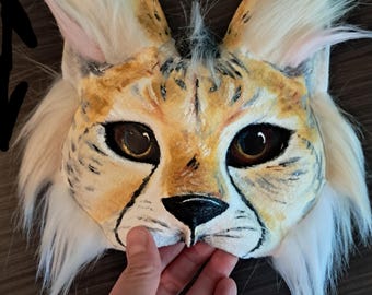 Therian Animal Masks Lynx Fox Coyote Wolf, High Quality Handcrafted Therian Gear Custom fursuit-style Costume Mask, Signature Keepsake gift