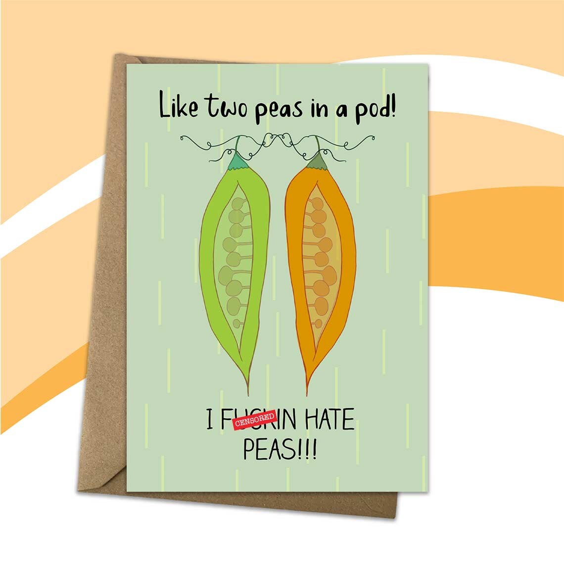 Two Peas In A Pod Card Fun Joke Card Etsy