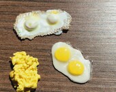 Side Dishes Eggs Meat Dairy 1 6 Scale Handmade Miniature Clay Doll Food