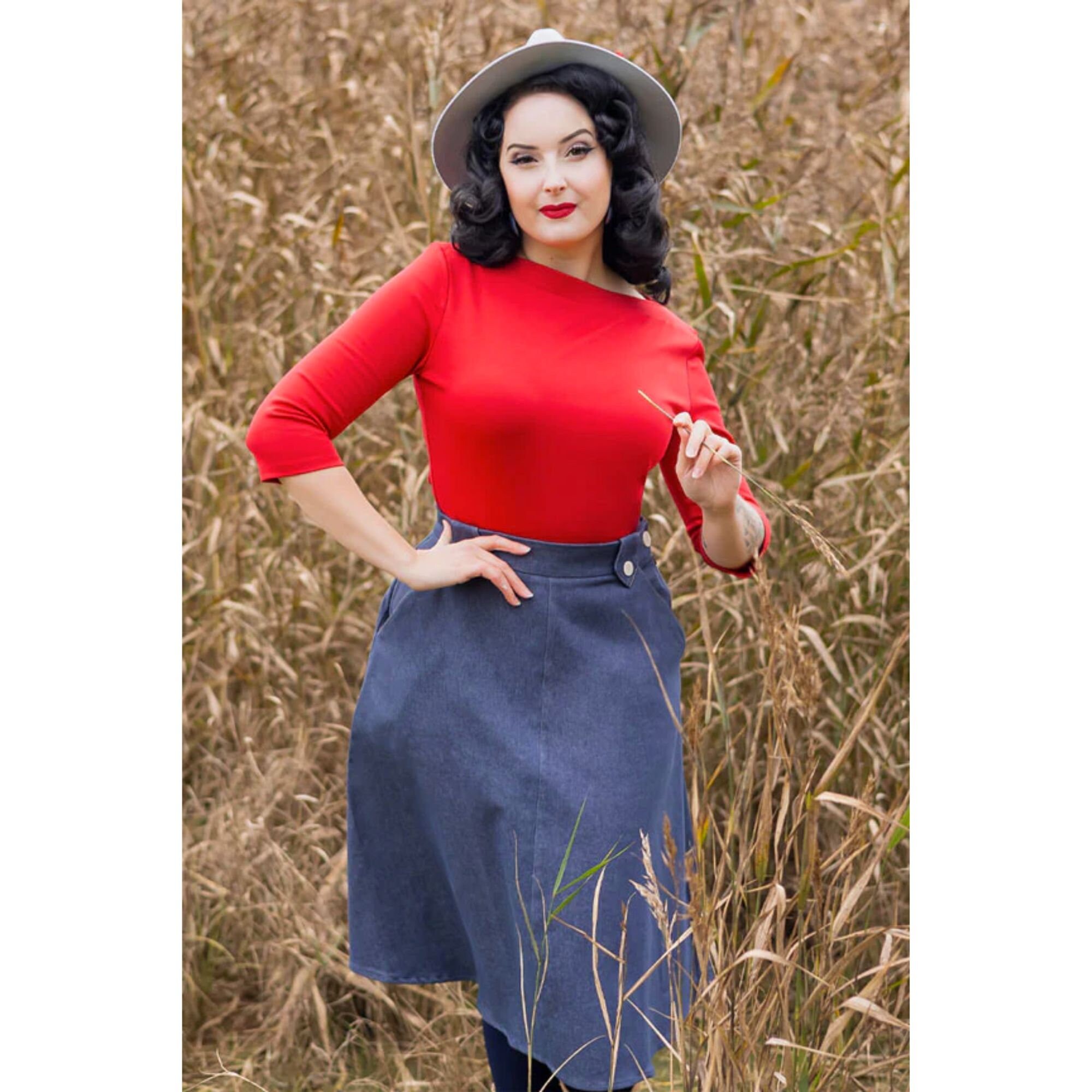 Vintage 1940s and 50s Western Style Monroe Skirt in Denim - Etsy