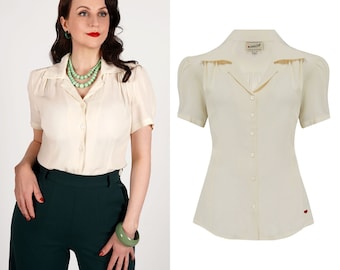 Gene-blouse van ivoor