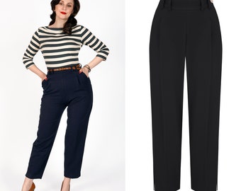Dorothy Tapered Trousers in Black