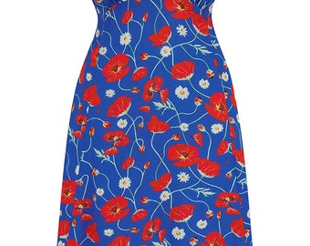 Betty Tea Dress in Poppy Print