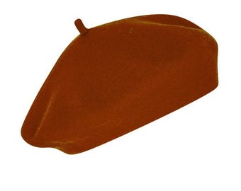 Brown Beret, 100% Wool, French Beret, Dark Brown, Winter Hat  display picture 1