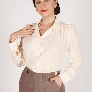 Gene Long Sleeve Blouse in Ivory