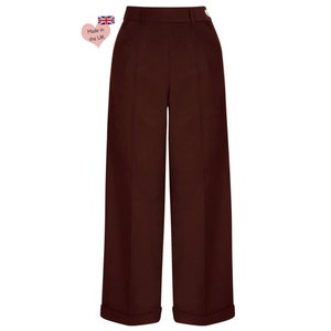 1930s and 40S High Waist Wide Leg Trousers In Brown image 2