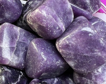 Lepidolite Tumbled Stones Healing Crystals in pack sizes of 1,2,3,4,5,6 and 10 Pieces Quality AAAAA +++++