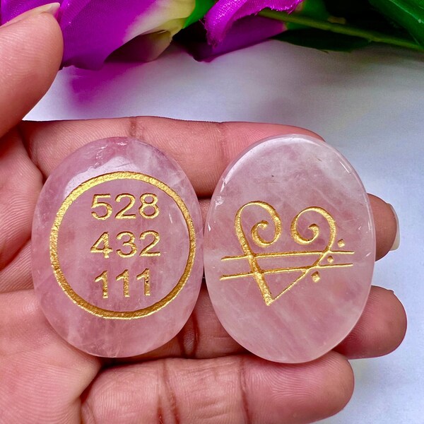 Rose Quartz  Crystal Stone Oval Shape Zibu Symbol Heart to Attract love, Attract prosperity, Healing and Meditation,Spiritual Gifts