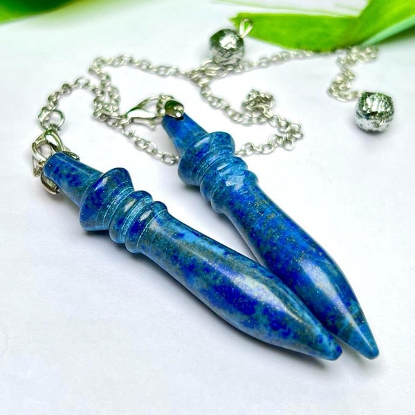 Lapislazuli NEUES DESIGN SPIRAL Edelstein Pendel mit Kette