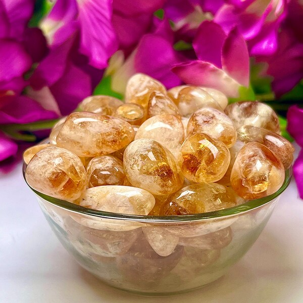 Citrine Tumbled Stones Healing Crystals in pack sizes of 1,2,3,4,5,6 and 10 Pieces Quality AAAAA +++++