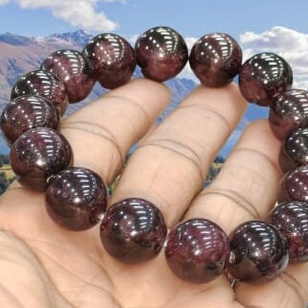 10 MM Garnet Stone Bracelet Round Beaded Bracelet