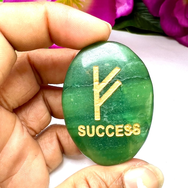 Green Jade Crystal Stone Oval Shape SUCCESS Zibu Symbol Healing and Maditation, Spiritual Gifts