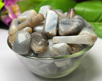 Rarest Black Moonstone Tumbled Stones Healing Crystals in pack sizes of 1,2,3,4,5,6 and 10 Pieces Quality AAAAA +++++